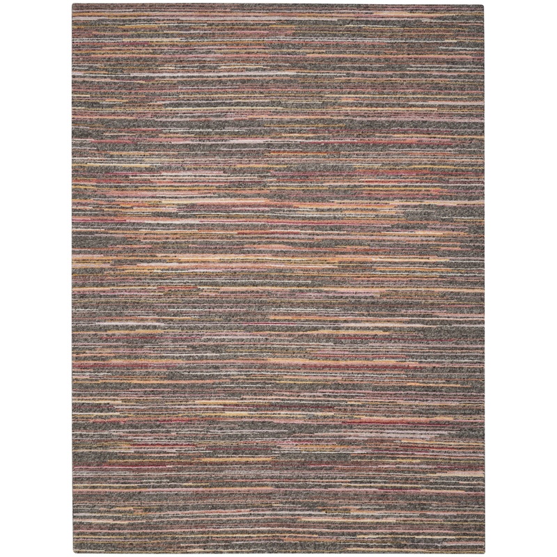 Nourison Plateau 8’6″ x 11’6″ Grey/Flame Modern Indoor Rug