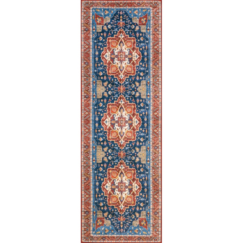 Soraya Spill Proof Washable Rug | Blue