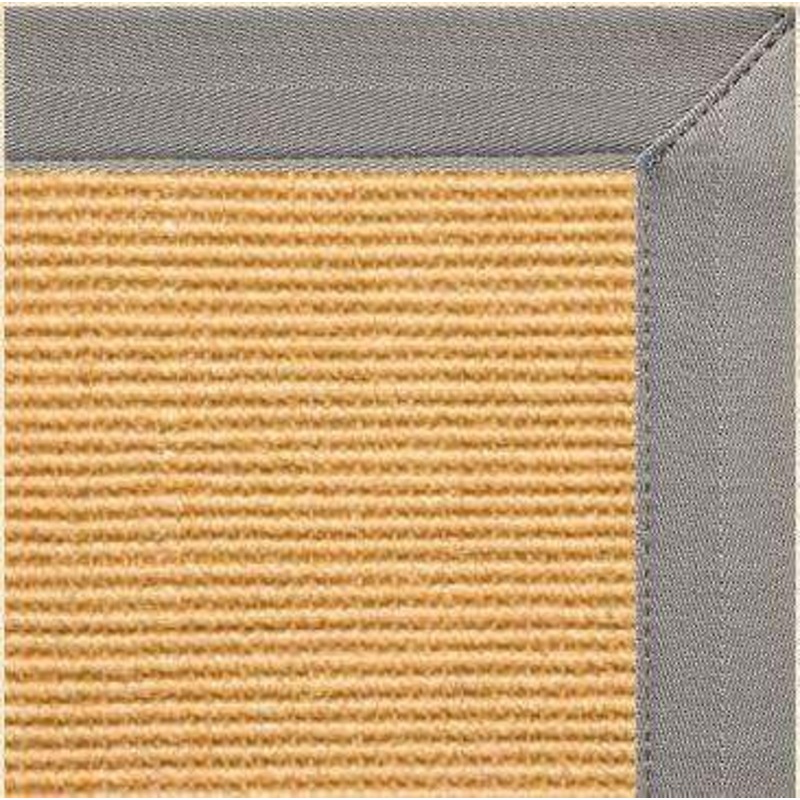 Tan Sisal Area Rug with Coin Canvas Border