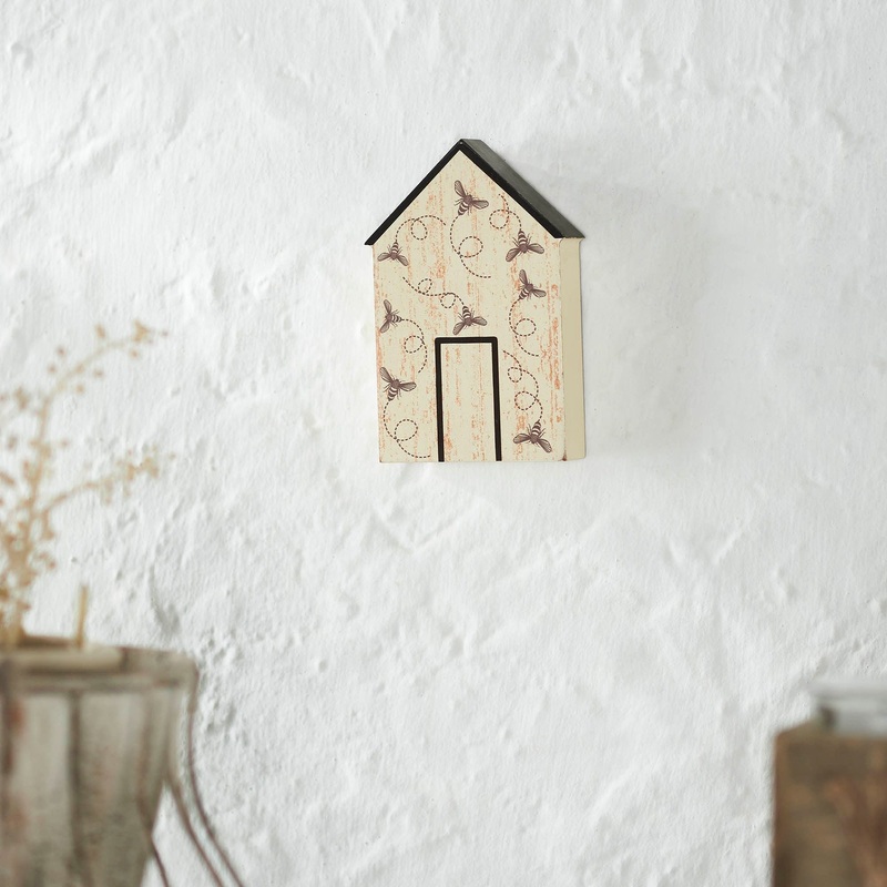Buzzy Bees Bee House MDF Wall Sign 6×4.5×1