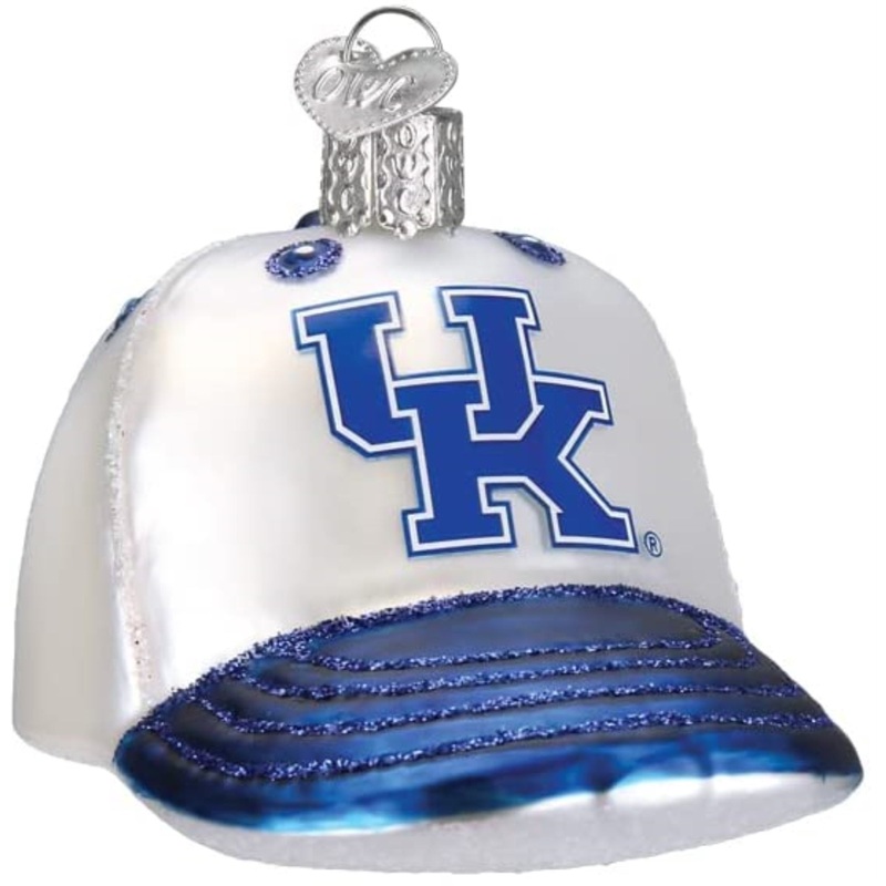 Old World Christmas Blown Glass Ornament for Christmas Tree, Kentucky Baseball Cap