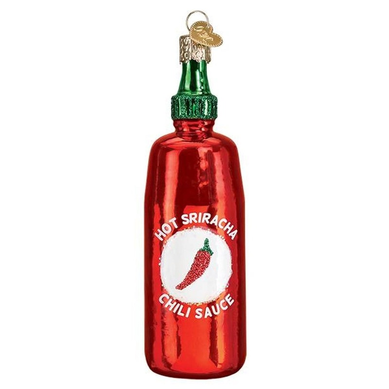 Old World Christmas Glass Blown Sriracha Sauce Ornament