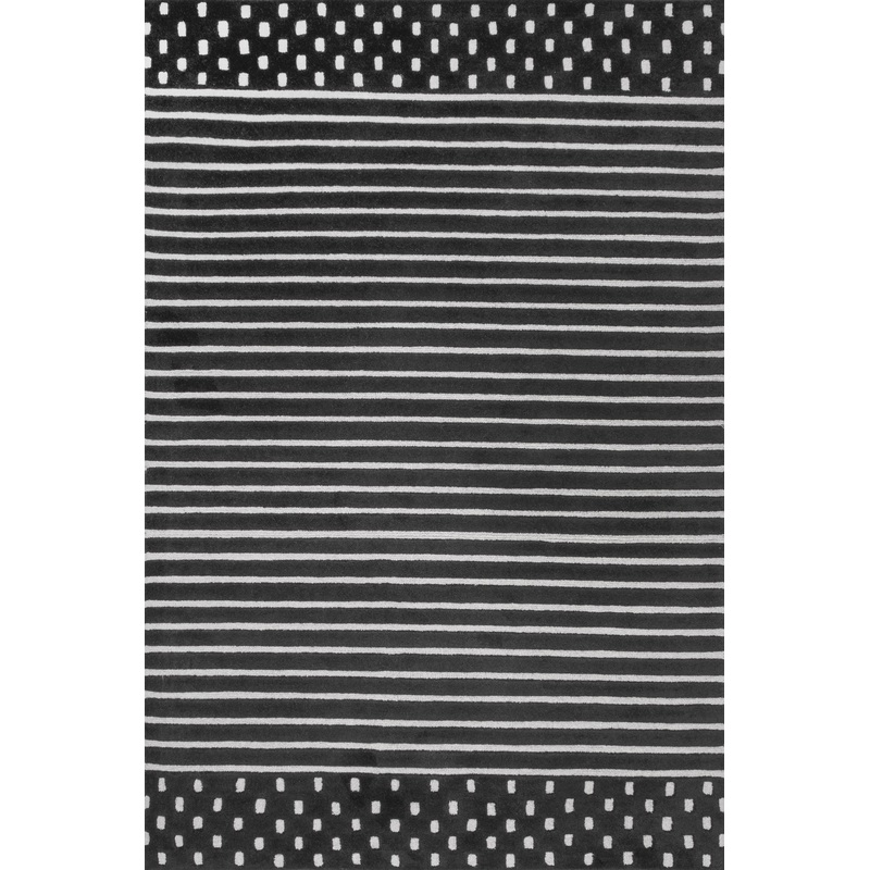 Mandia Striped Rug | Charcoal