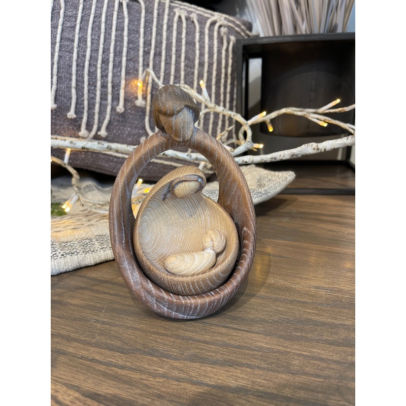 6″ Italian Natural Wood Nativity Set