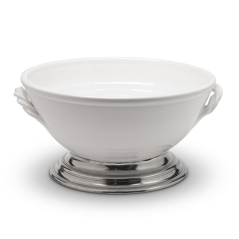 ARTE ITALICA: Tuscan Footed Bowl with Rope Handles