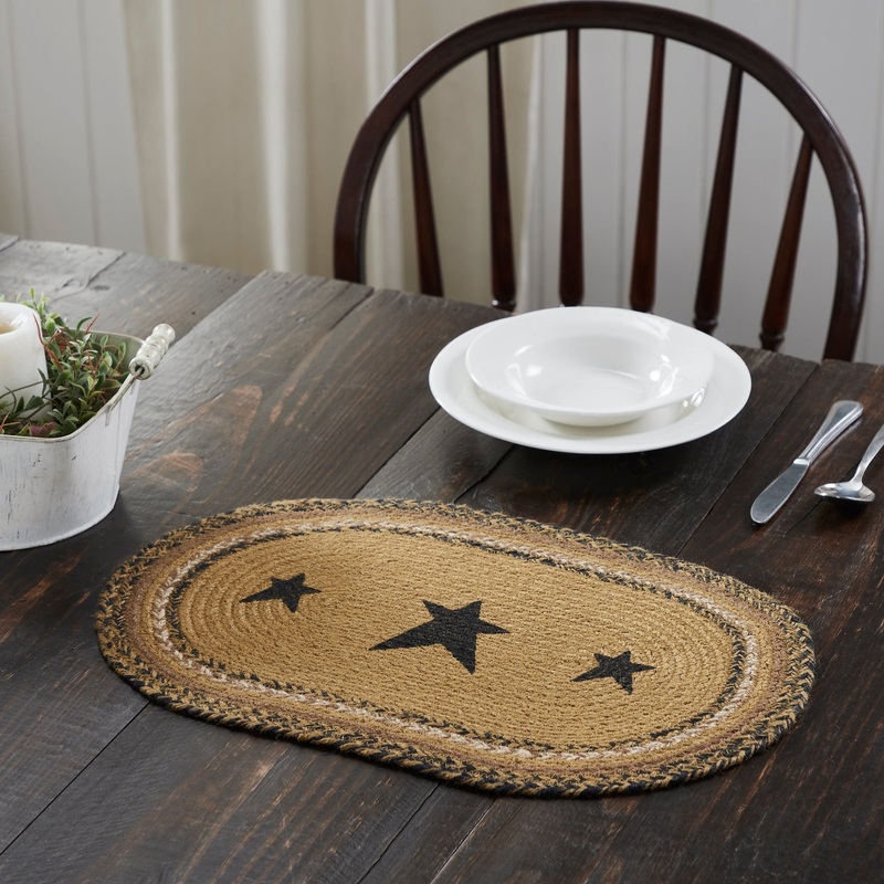 Kettle Grove Jute Placemat Stencil Stars 12×18
