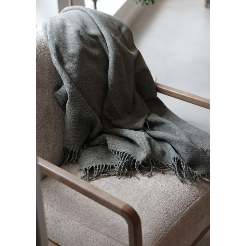 Merino Wool Throw – Olive