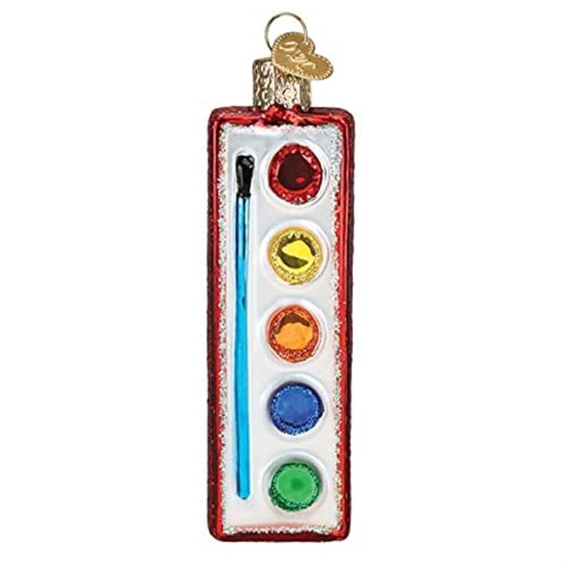 Old World Christmas Blown Glass Christmas Ornament, Watercolor Palette
