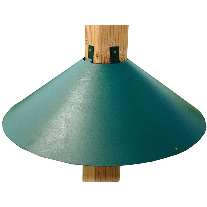Woodlink Metal Wrap Around Bird Feeder Squirrel Baffle Guard for 4 x 4 Inch Pole, Green
