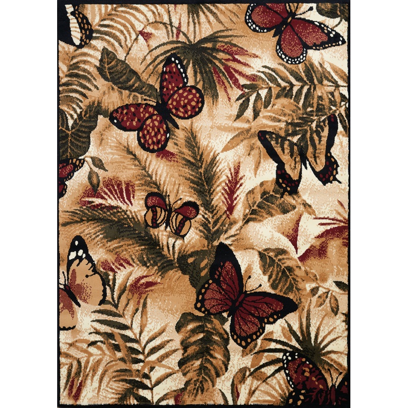910-Butterfly Jungle Synthetic Blend Indoor Area Rug by United Weavers