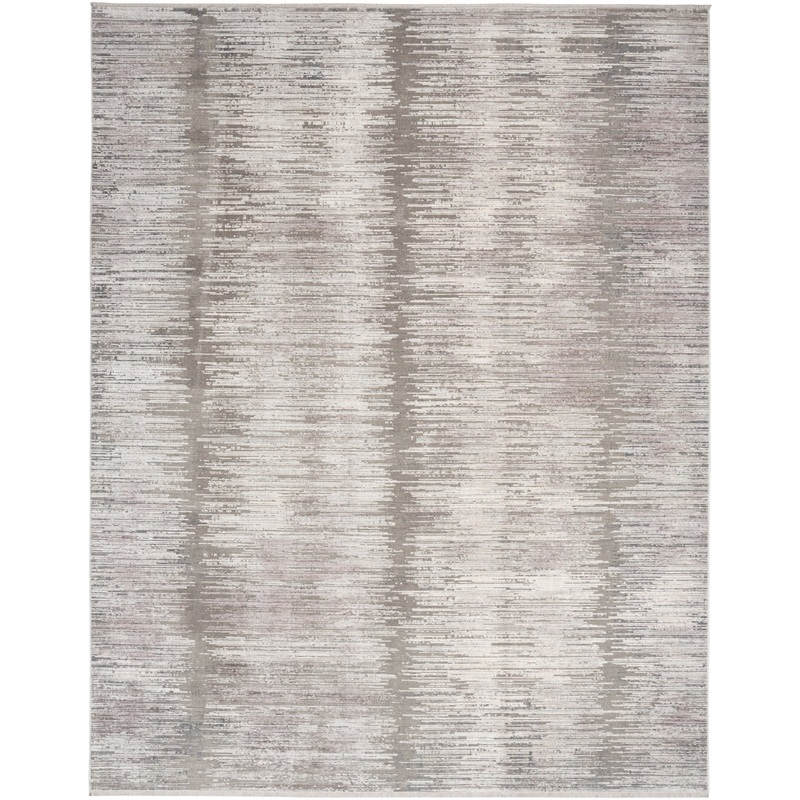 Nourison Abstract Hues 9’10” x 13′ Grey White Modern Indoor Rug