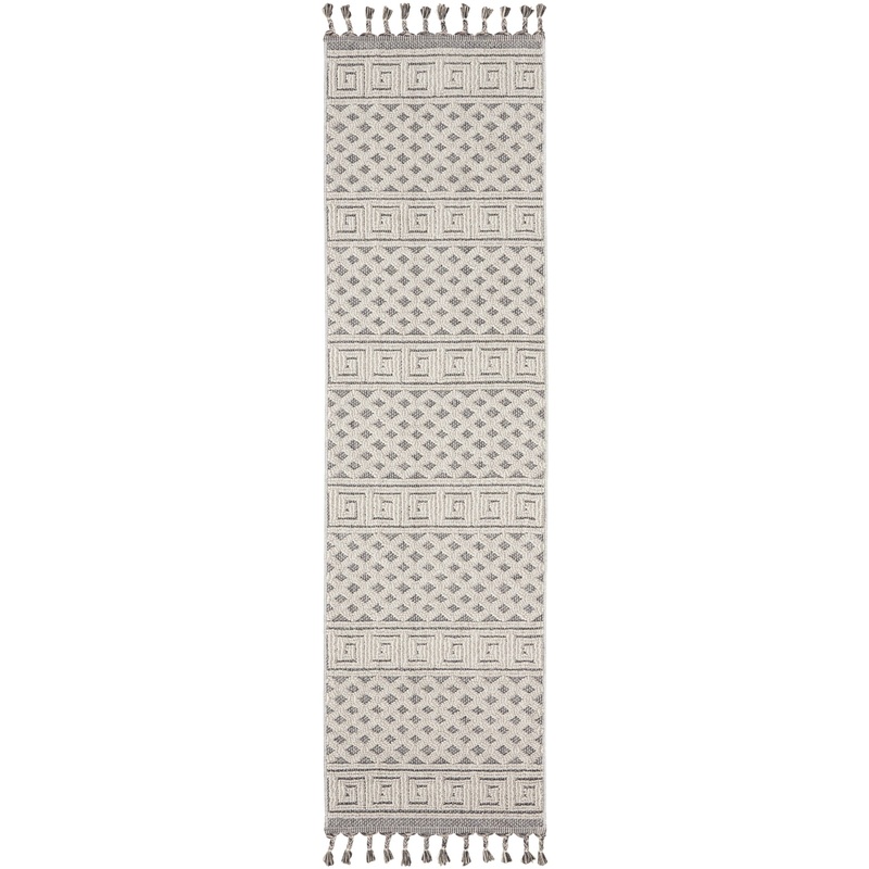 Nourison Paxton 2’2″ x 8’2″ Ivory/Slate Modern Indoor Rug