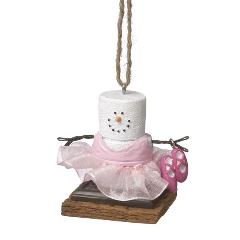 Ganz Ballerina S’Mores Ballet Dancer Snowman for Holiday Christmas Tree Resin Ornament