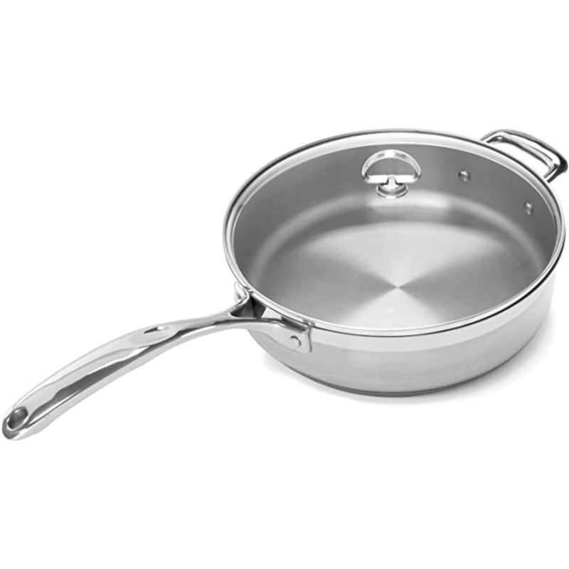 Chantal Induction 21 Steel Saute Skillet w/ Glass Tempered Lid, 5 Qt