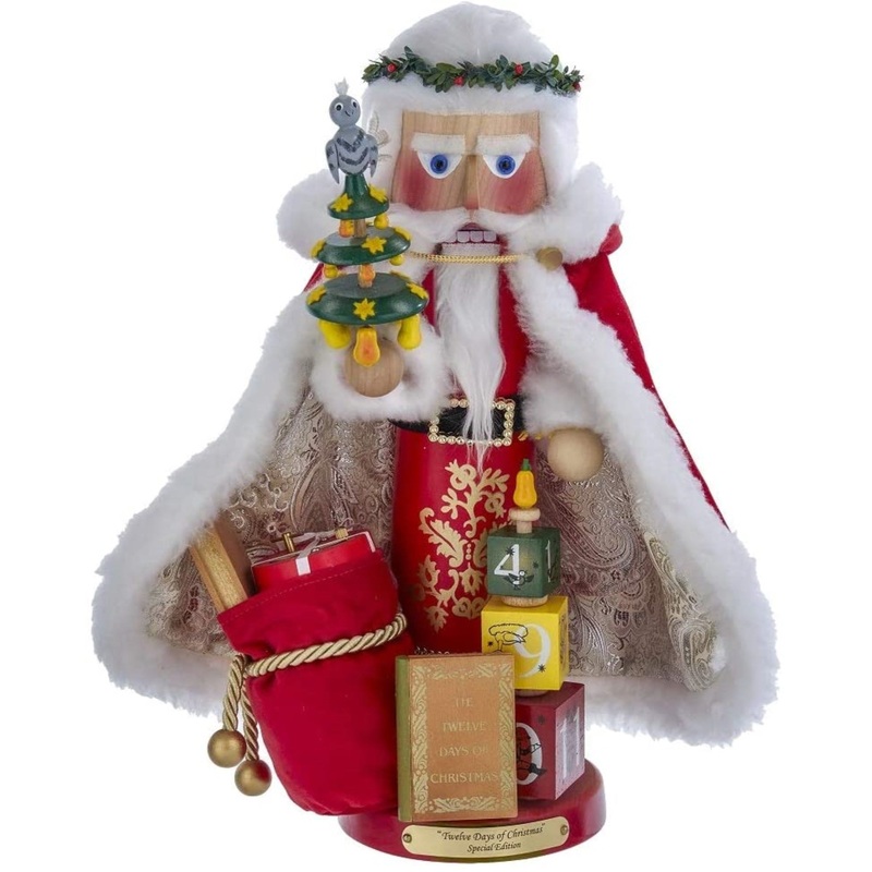 Kurt Adler 12 Days of Christmas Musical Nutcracker, 17″