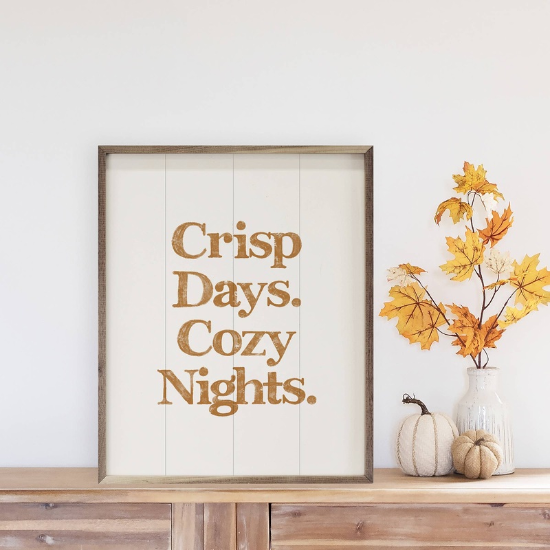 Orange Crisp Days Cozy Nights White Art