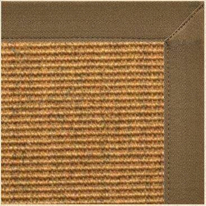 Cognac Sisal Rug with Mocha Brown Canvas Border