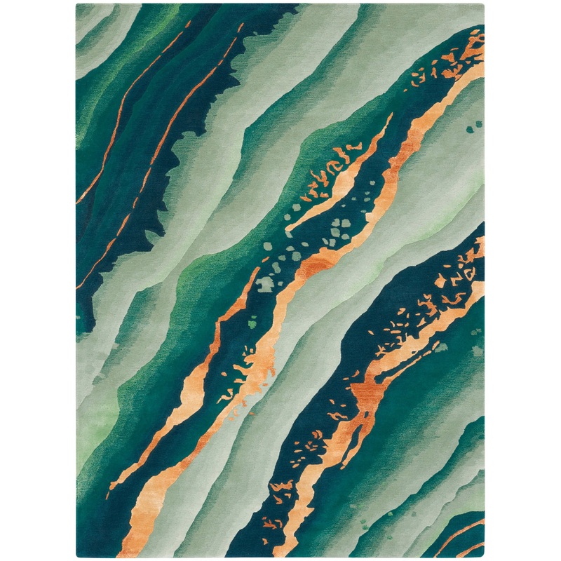 Nourison Prismatic 5’6″ x 7’5″ Emerald Modern Indoor Rug