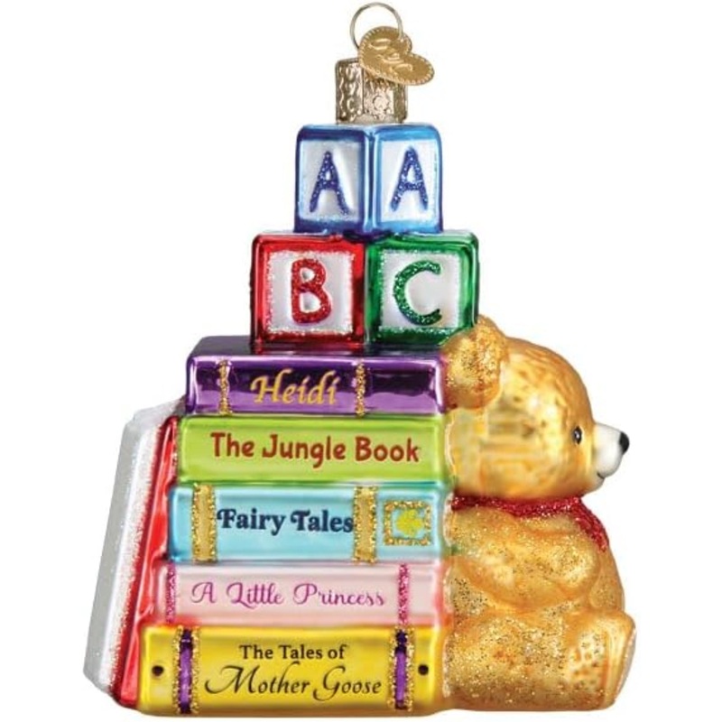 Old World Christmas Blown Glass Ornament for Christmas Tree, Favorite Children’S Books (with OWC Gift Box)