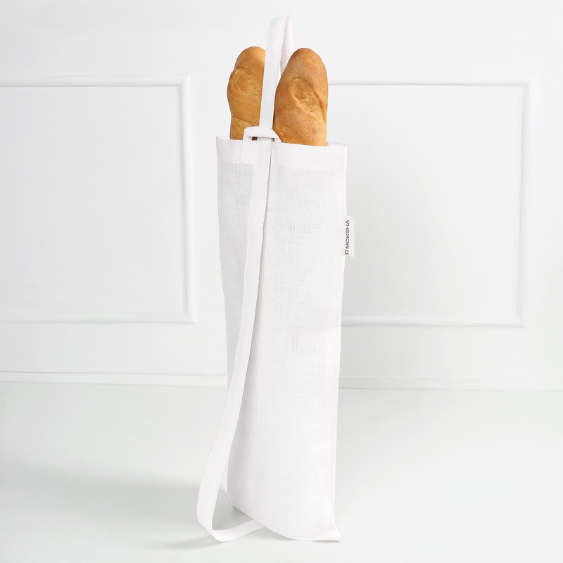 White Linen Bread Bag