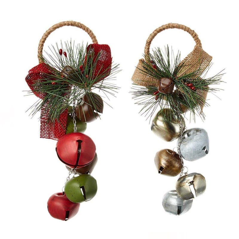 Kurt Adler Metal Grape Bell Door Hanger Ornament (set of 2)