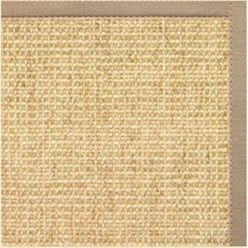Sand Sisal Rug with Ivory Blush Cotton Border