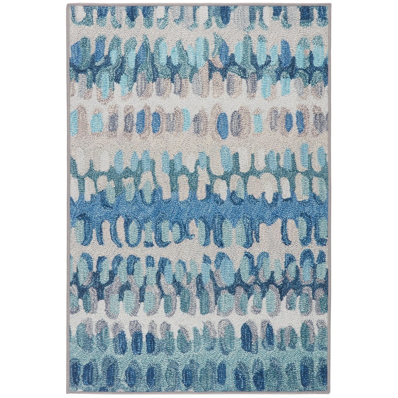 Paint Chip Machine Washable Rug | Blue