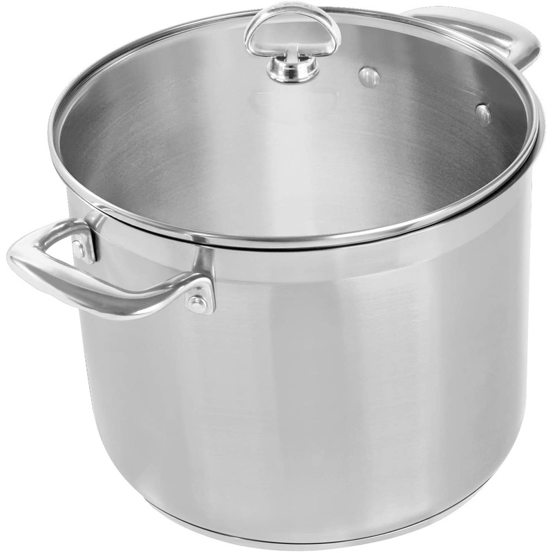 Chantal Steel Induction 21 Cookware, 12 qt Stockpot, Brushed Stainless Steel