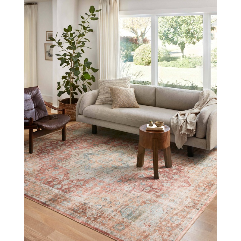 Loloi II Heidi Rug | Terracotta / Aqua