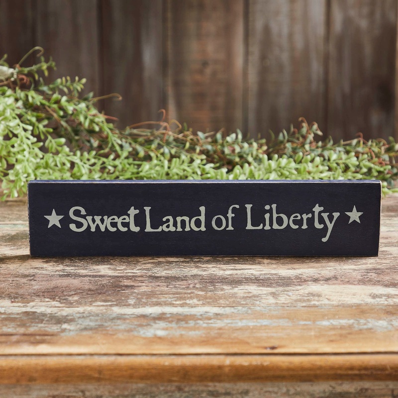 Sweet Land Of Liberty Blue Wooden Sign 2.75×13