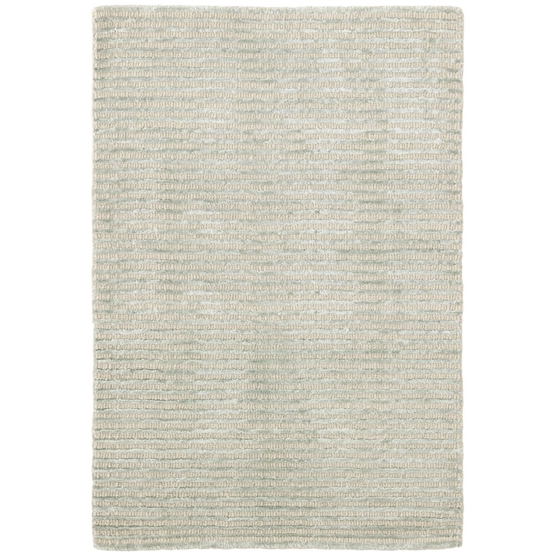 Cut Stripe Hand Knotted Viscose/Wool Rug | Ocean