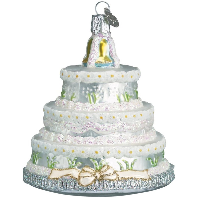 Old World Christmas Glass Blown Ornament Wedding Cake