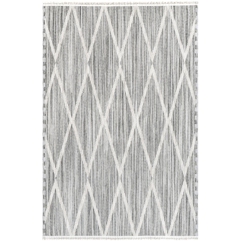 Vega Hazy Lattice Rug | Grey