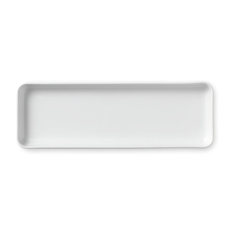 White Fluted Plain Oblong Dish, 14″