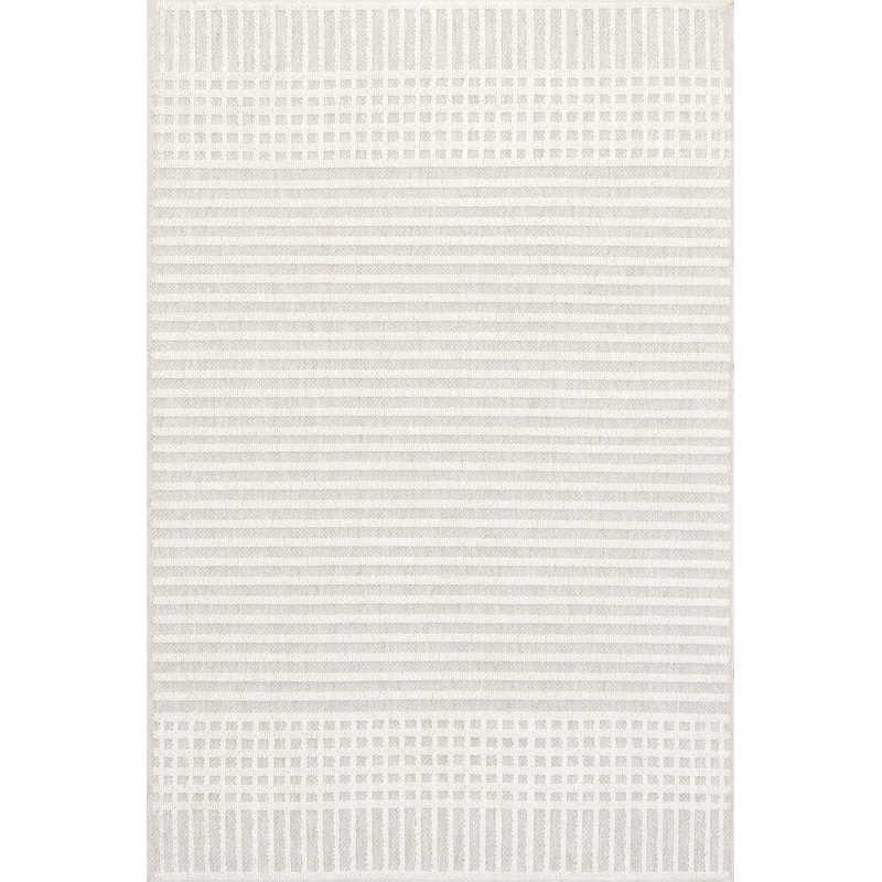 Fredrika Geometric Washable Rug | Light Grey