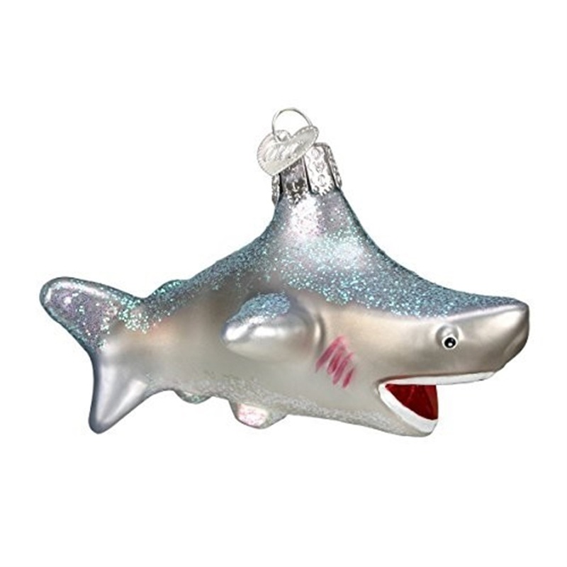 Old World Christmas Glass Blown Shark Ornament