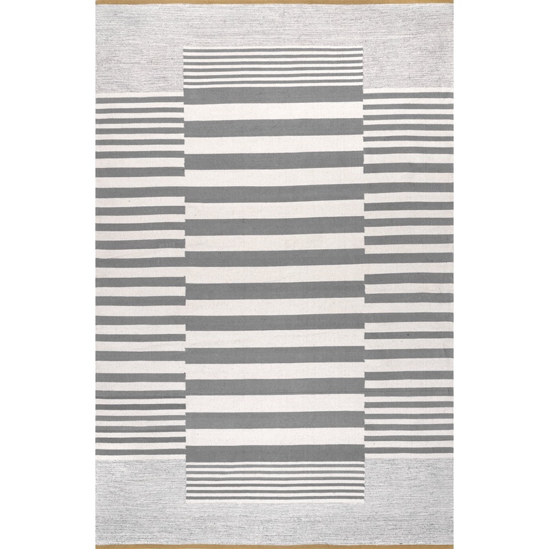 Striped Contemporary Rug | Grey
