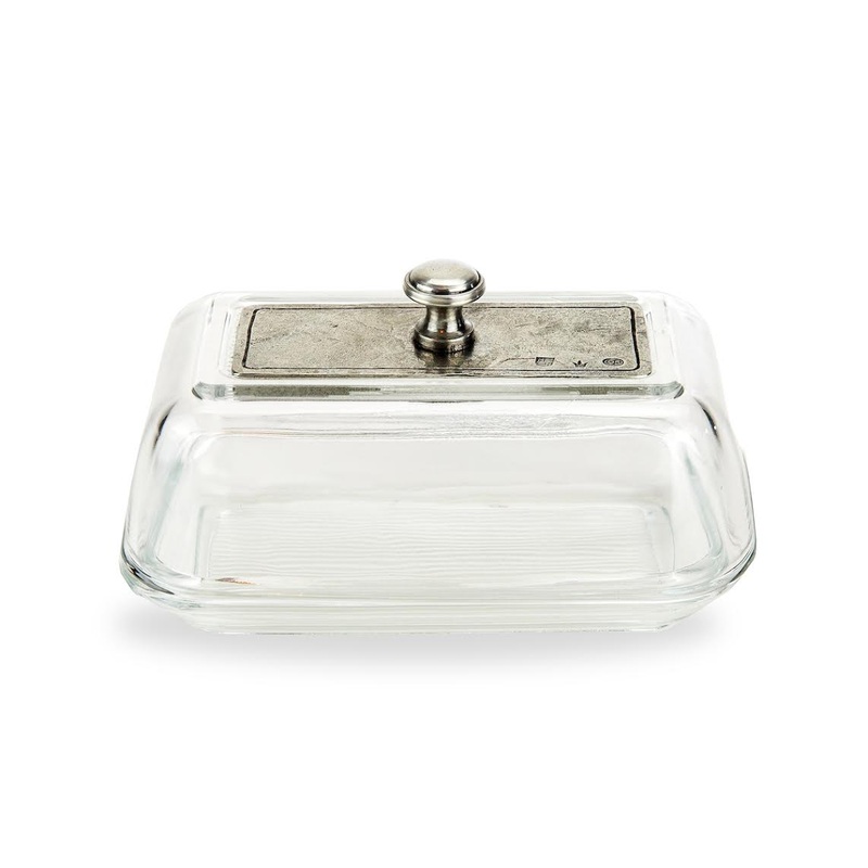 ARTE ITALICA: Vintage Glass Butter Dish
