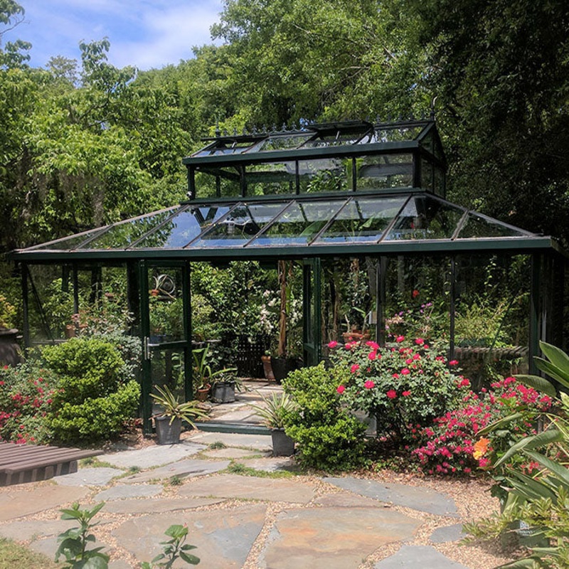 Cathedral Victorian Greenhouse 15 x 20 ft. with 4mm Tempered Glass Panels and Aluminum Frame