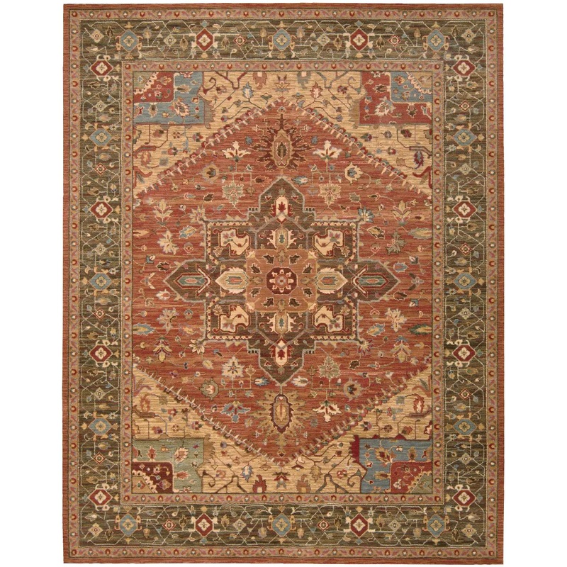 Nourison Living Treasures 7’6″ x 9’6″ Rust Traditional Indoor Rug