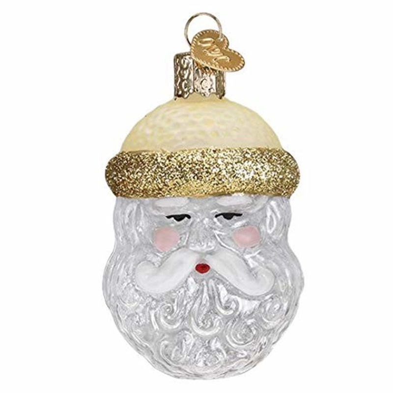 Old World Christmas Glass Blown Crystal Santa Ornament