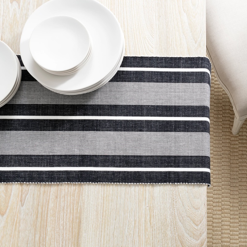 Berkeley Stripe Table Runner | Black