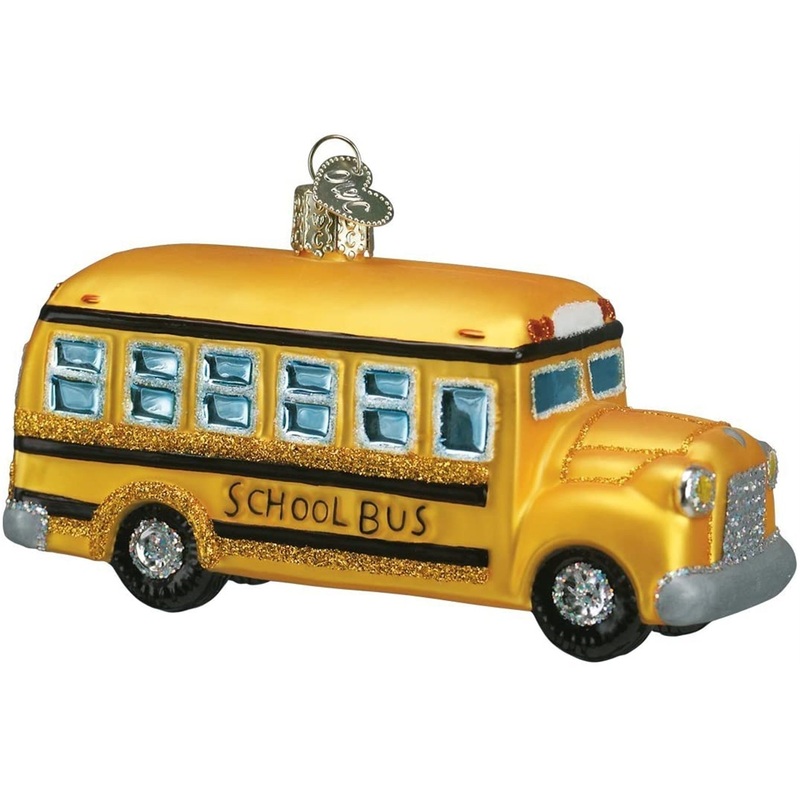 Old World Christmas Blown Glass Ornament for Christmas Tree, School Bus