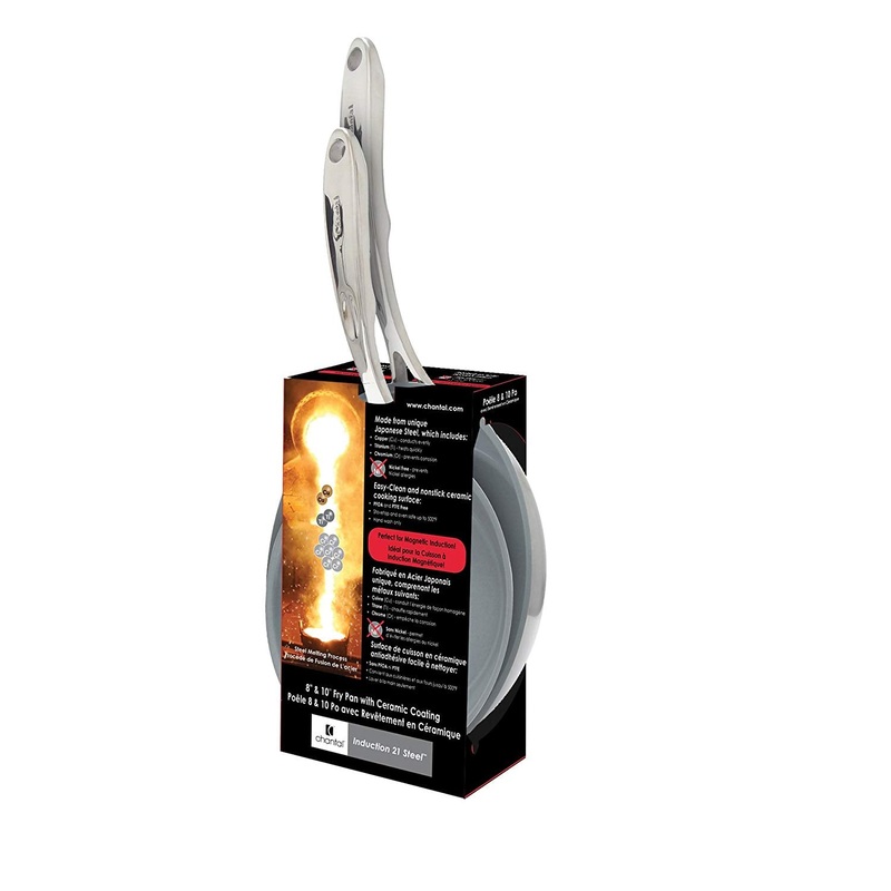Chantal Induction 21 Steel 2-pc Ceramic-coated Fry Pan Set – 8″ & 10″