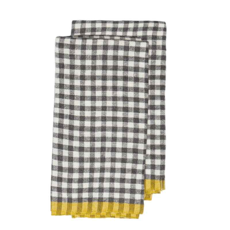 Grey/Dijon Gingham Towel