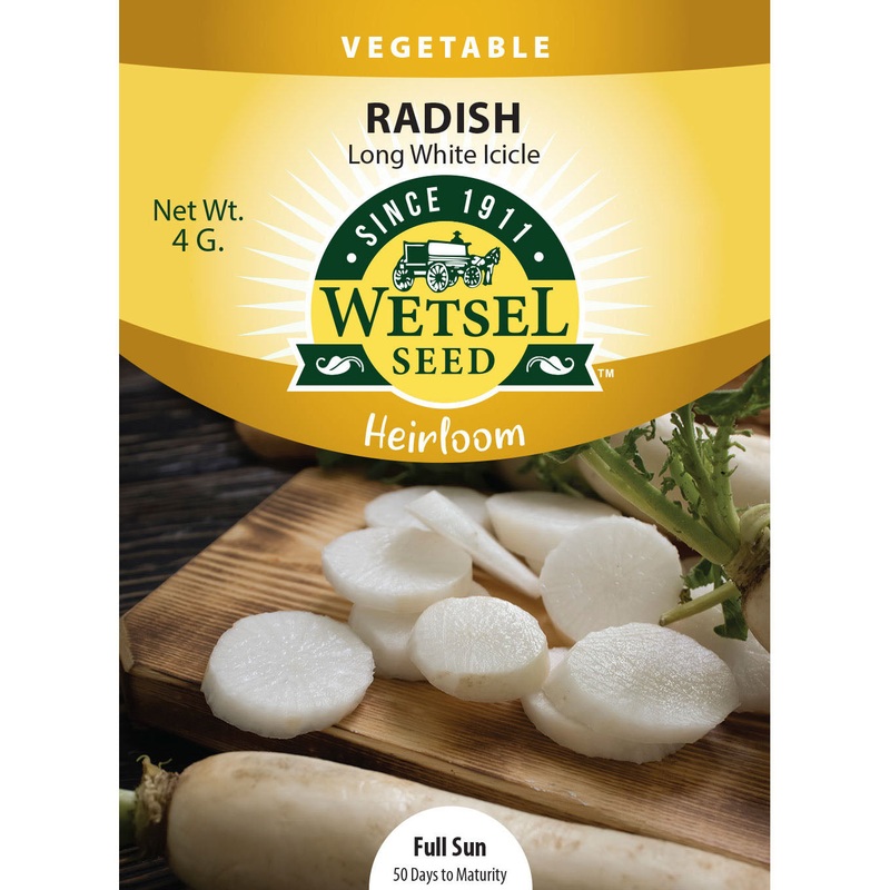 Wetsel Seed Heirloom Radish Long White Icicle Seed