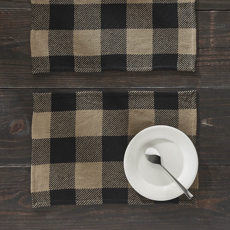 Black Check Placemat Set of 2 13×19
