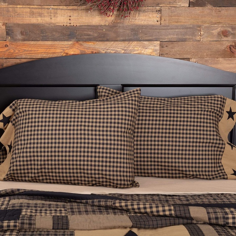 Black Check Star Standard Pillow Case Set of 2 21×30