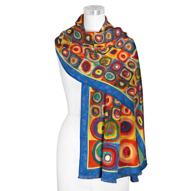 Kandinsky Circles Silk Blend Women’s Fashion Shawl