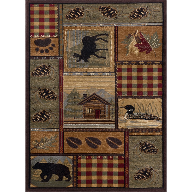 Tayse Lodge Area Rug NTR65-Homespun Cabin Novelty Cut Pile Indoor Polypropylene